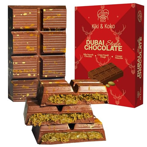 Dubai Chocolate Pistachio Bar 6.5oz, Dubai Kunafa Pistachio Chocolate Bar,Luxurious Homemade Kunafa | Amazon (US)