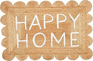 Mud Pie Scalloped Edge Home Jute Doormat, Brown, 35" x 23.5" | Amazon (US)