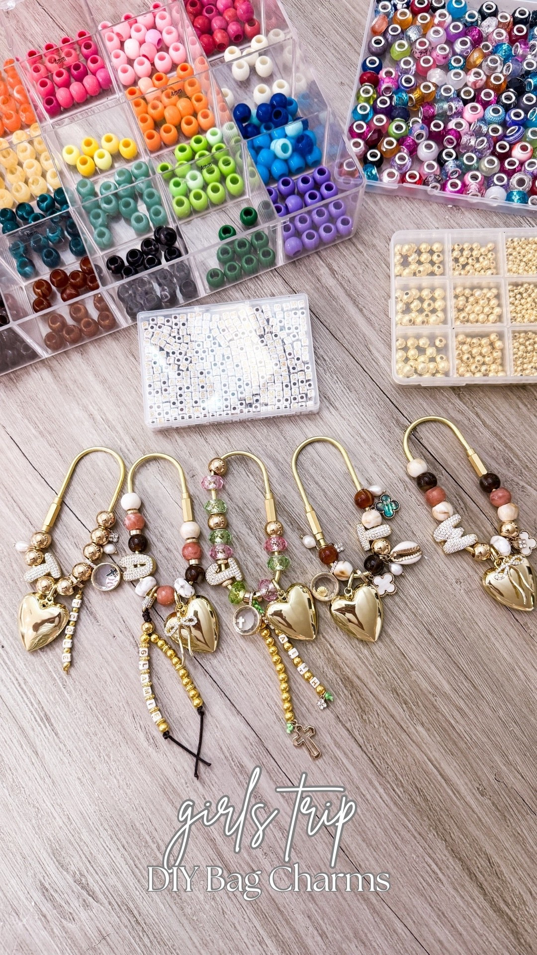 Girls trip activity unlocked ✨🎀 We made the cutest DIY bag charms with colorful beads, gold accents + personalized details! Such a fun and easy craft night idea for your next girls weekend, bachelorette, or sleepover 💖 Linking all the bead kits + charm supplies I used! 

AmienPagan, DIY bag charms, Amazon crafts 

#LTKFinds #DIYBagCharm #GirlsTrip #BagCharm #CraftNight #CharmBar

#LTKstorytime