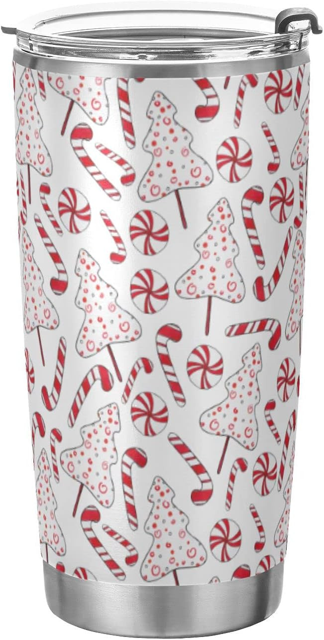 Yasala Christmas Tumbler Candy Cane Xmas Tree Insulated Coffee Cup Beverage Container Office Trav... | Amazon (US)