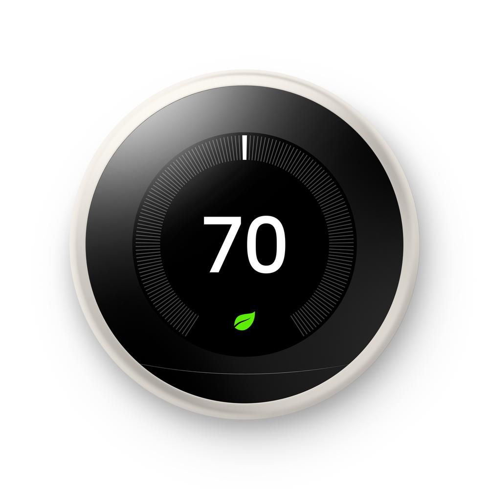 Google Nest Learning Thermostat 3rd Gen in White-T3017US - The Home Depot | The Home Depot