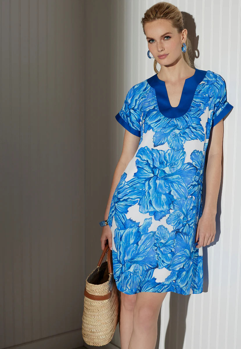 Shelly Silk Mini Dress in Tahitian Hibiscus | Ala von Auersperg