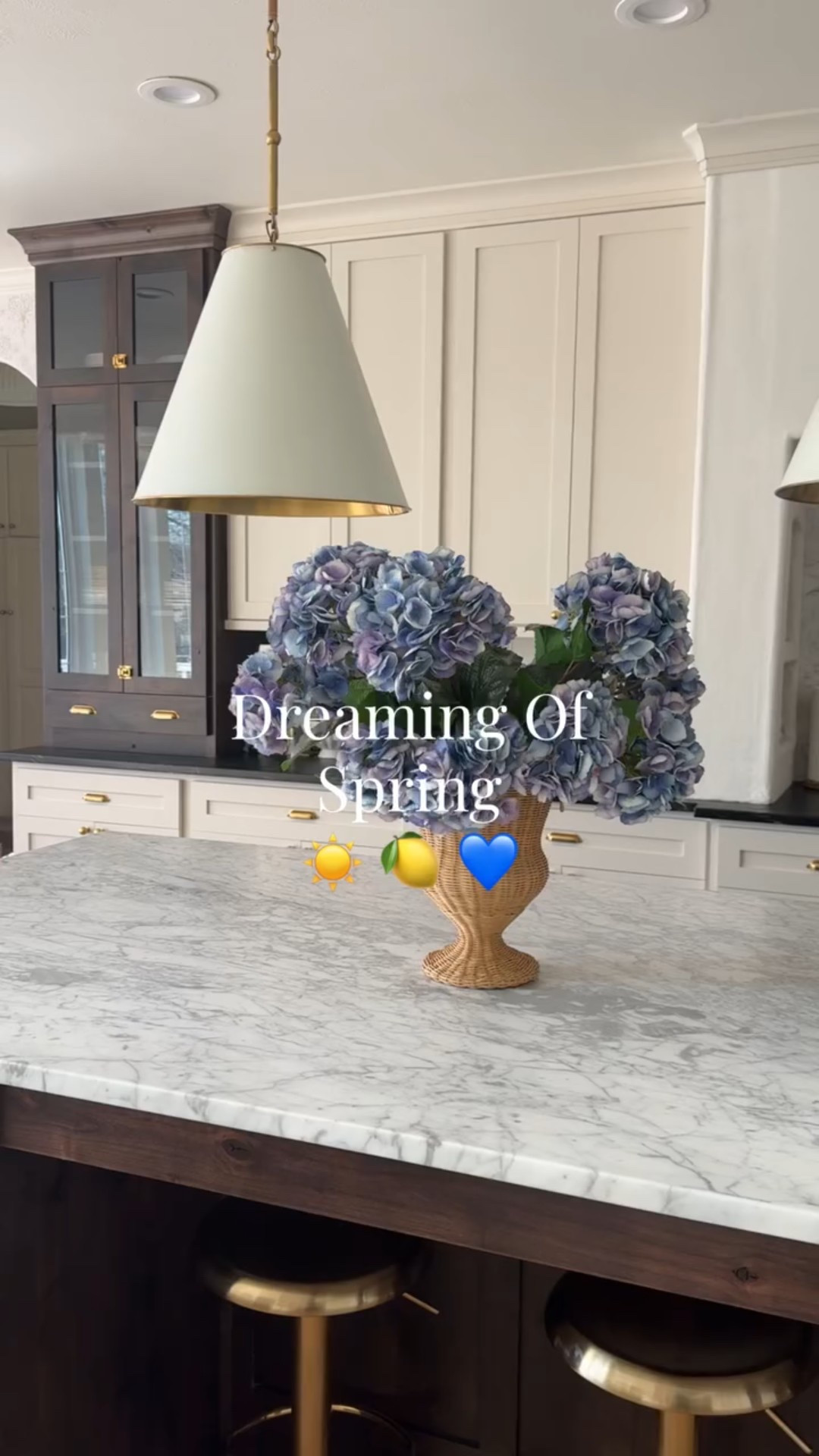 Dreaming of spring time views now that winter has officially entered the chat here in Utah three months late 😭😵‍💫 I am looking forward to seeing the green leaves outside my windows and setting up our outdoor furniture, what are you looking forward to? Follow along @ourmountainsidehome_1 💙. Spring, spring home decor, spring time views, porch furniture, neutral kitchen, classic bedroom, collected home, Nancy Meyers home aesthetic, cozy vibes.  #homedecor #nancymeyersinteriors #classichome #springstyle #patioseason