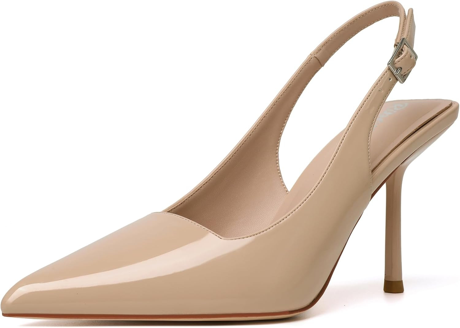 RIBONGZ Sexy Slingback Pumps Elegant Dressy Heels for Women Closed Toe Pointy High Heels Wedding Bride Prom Party Evening Shoes | Amazon (US)