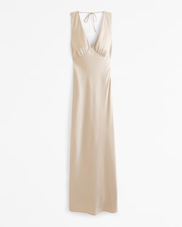 Plunge Cowl Back Maxi Dress | Abercrombie & Fitch (US)