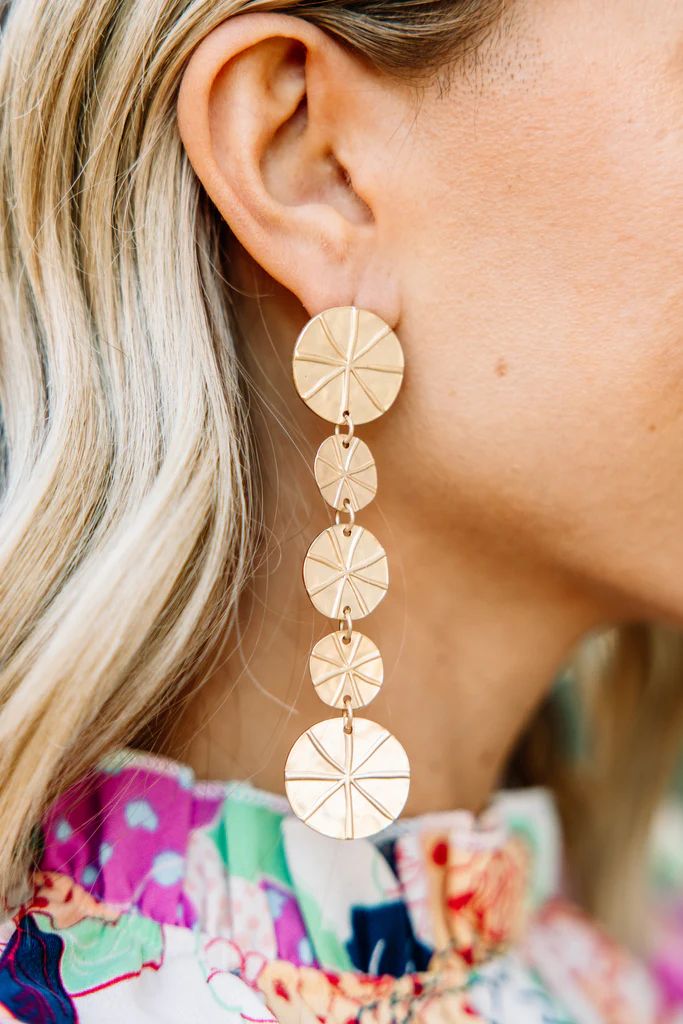 Make The Most Gold Drop Disc Earrings | The Mint Julep Boutique