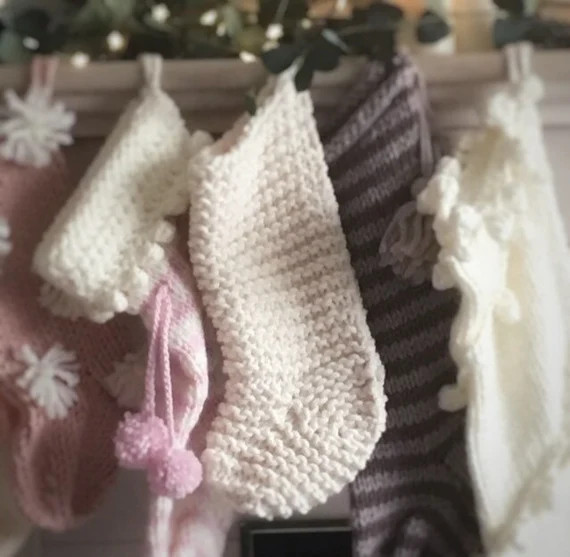 Chunky Knit Christmas Stocking  Hand Knitted Holiday Stocking | Etsy | Etsy (US)