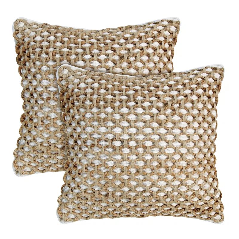 Living Cotton Blend Square Throw Pillow Cover | Wayfair North America