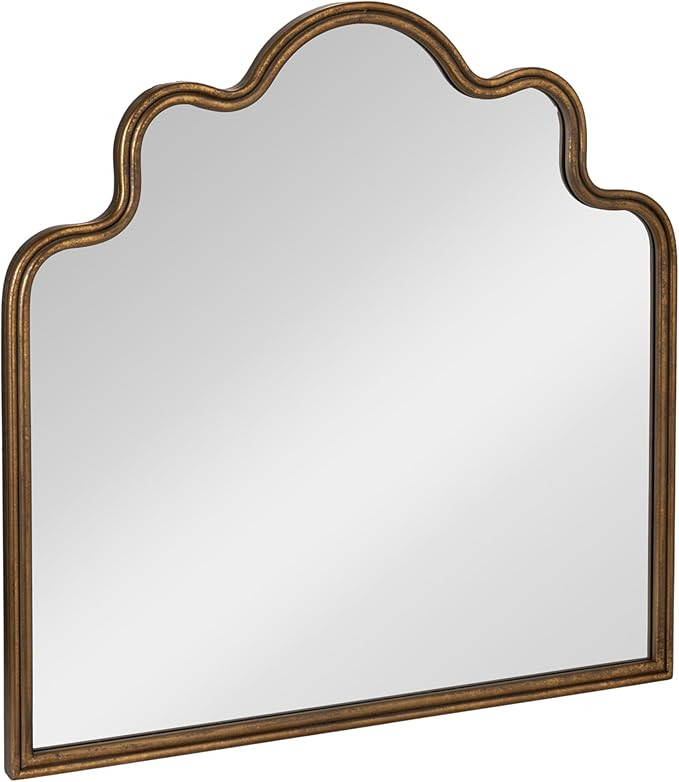 Creative Co-Op Wavy Scalloped Arched Metal Framed Wall Mirror, Gold | Amazon (US)