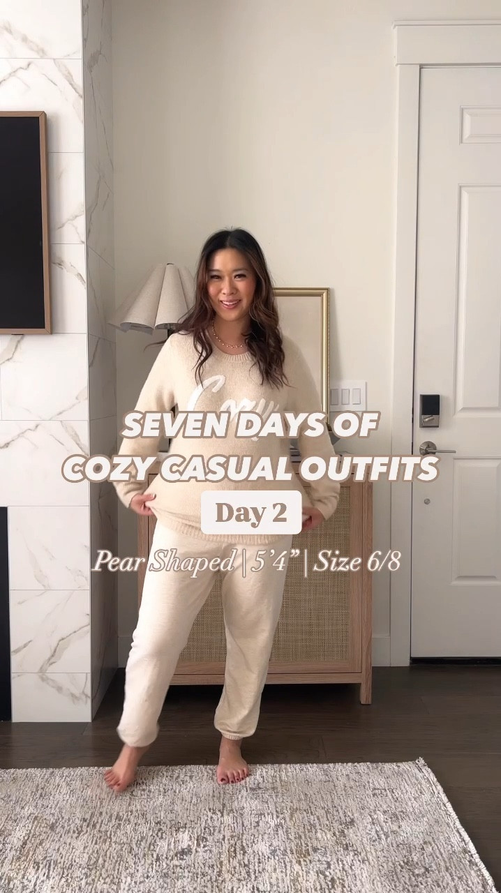 Cozy Casual Outfit
Cozy Sweater: Large
My fave sweatpants I own in too many colors: Small
Peacoat: Small
Boots: TTS 