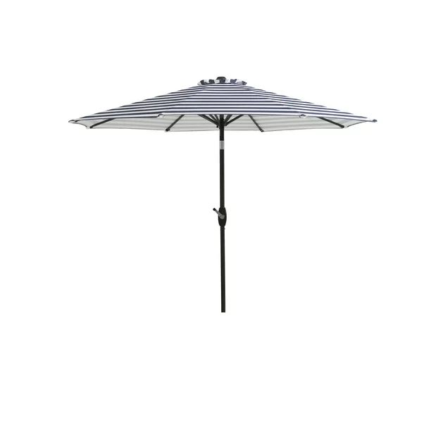 Westin Outdoor 9 Ft Patio Umbrella with Tilt & Crank for Outdoor Garden Backyard, Gray /White Str... | Walmart (US)