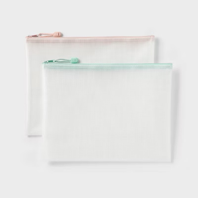 Paper Size Zip Pouches Water-Resistant and Multi-Color Zipper 2pk – up&up™ | Target