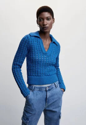 Blusa Mango Crochê Azul | Dafiti (BR)