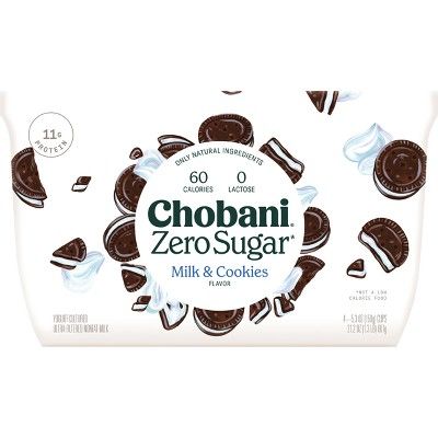 Chobani Zero Sugar Milk & Cookies Greek Yogurt - 4ct/5.3oz | Target