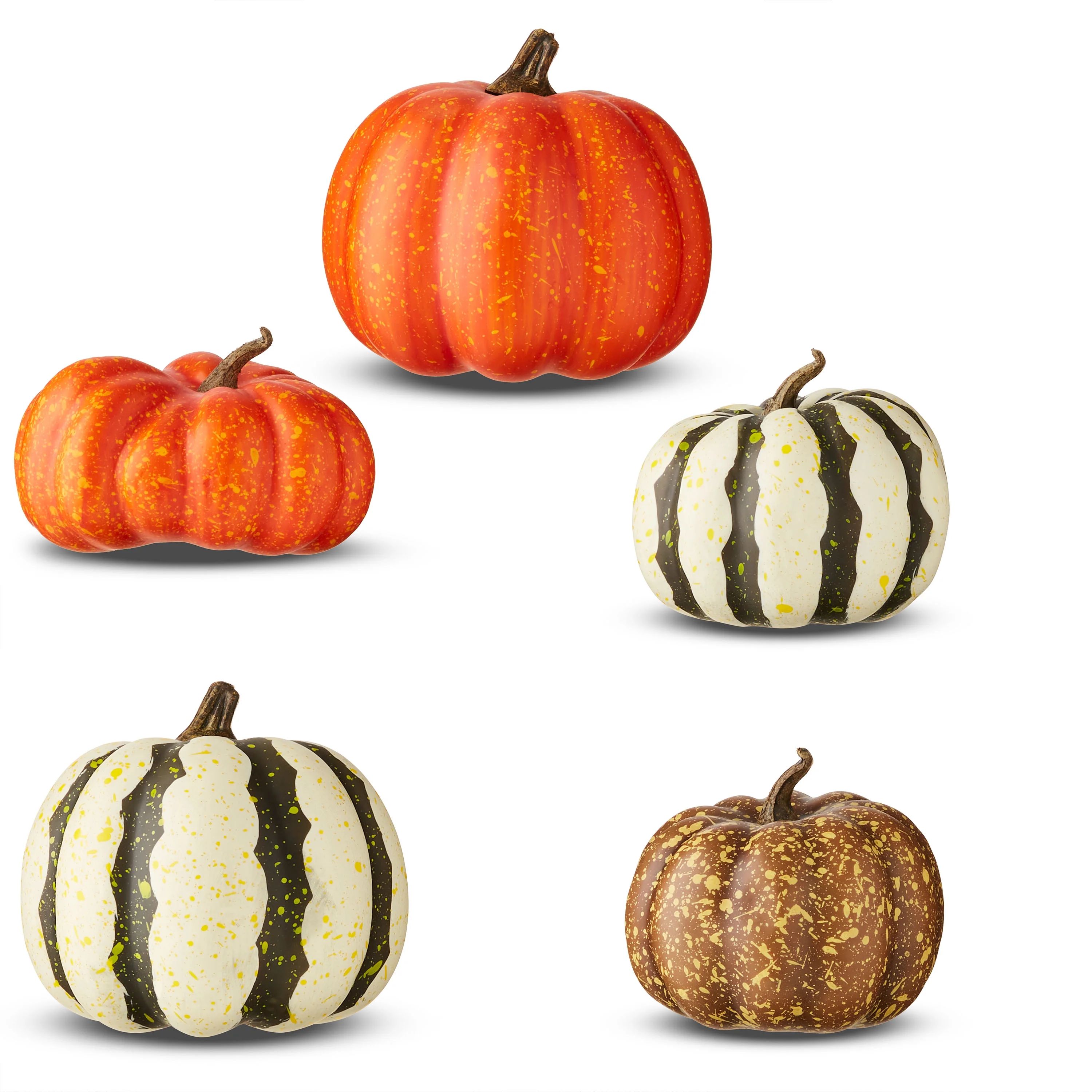 Harvest Mini Foam Pumpkins, Assorted, 5 Pack, by Way To Celebrate | Walmart (US)