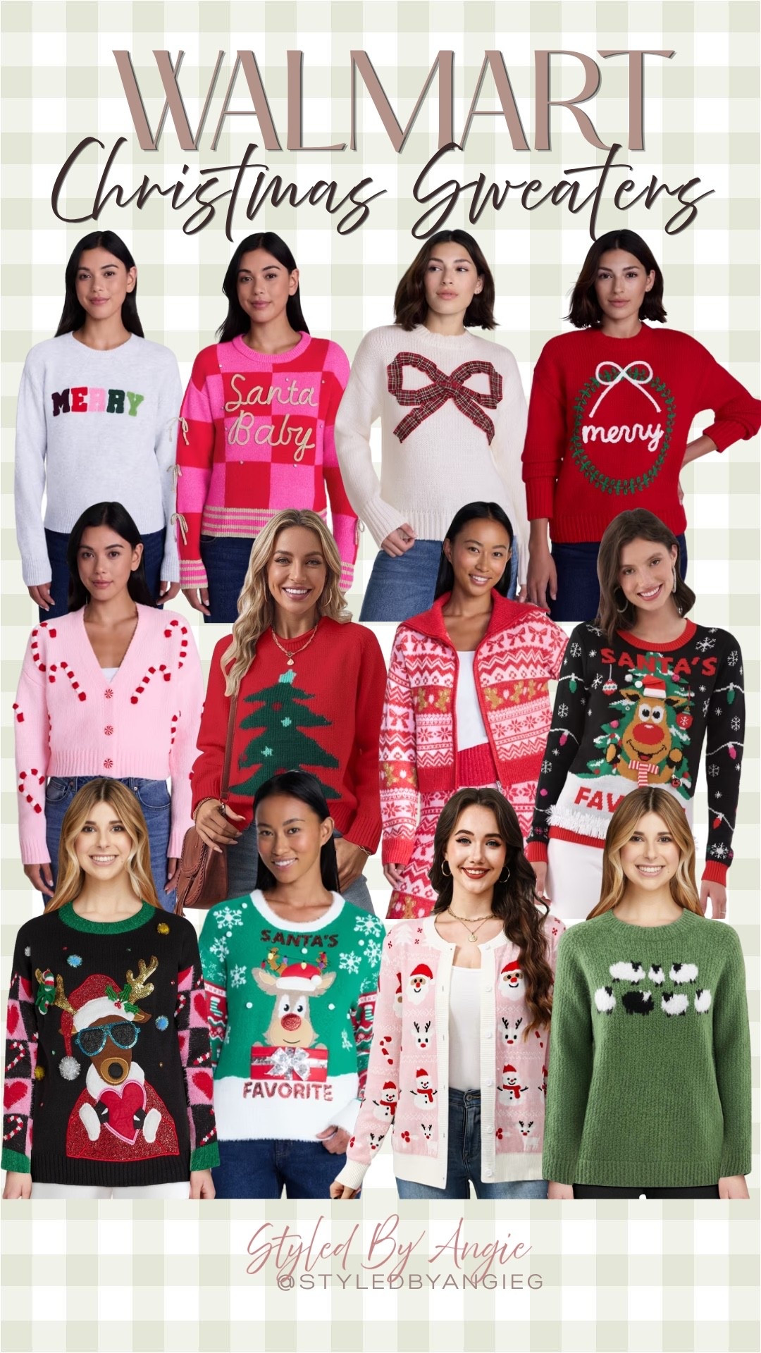 STOP scrolling if you’re looking for the cutest Christmas sweaters 🎄✨ Walmart is seriously coming through with festive finds! Perfect for holiday parties, Christmas photos, or cozy days at home. ❤️

Walmart Christmas sweaters, Christmas sweater ideas, holiday sweaters, Christmas outfit ideas, Walmart Christmas finds, holiday fashion, festive outfits

#LTKootd #LTKSeasonal #LTKPetite