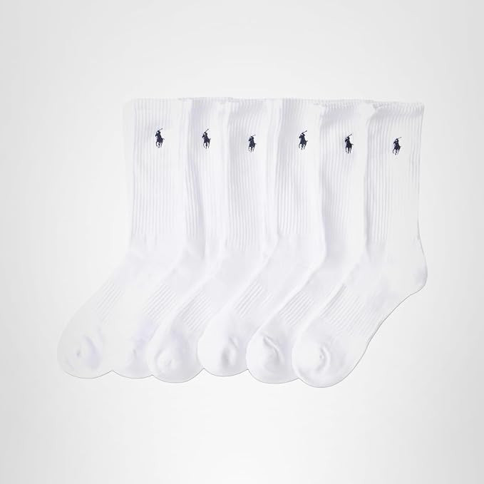 POLO RALPH LAUREN Men's Performance Crew Socks 6 Pack | Amazon (US)