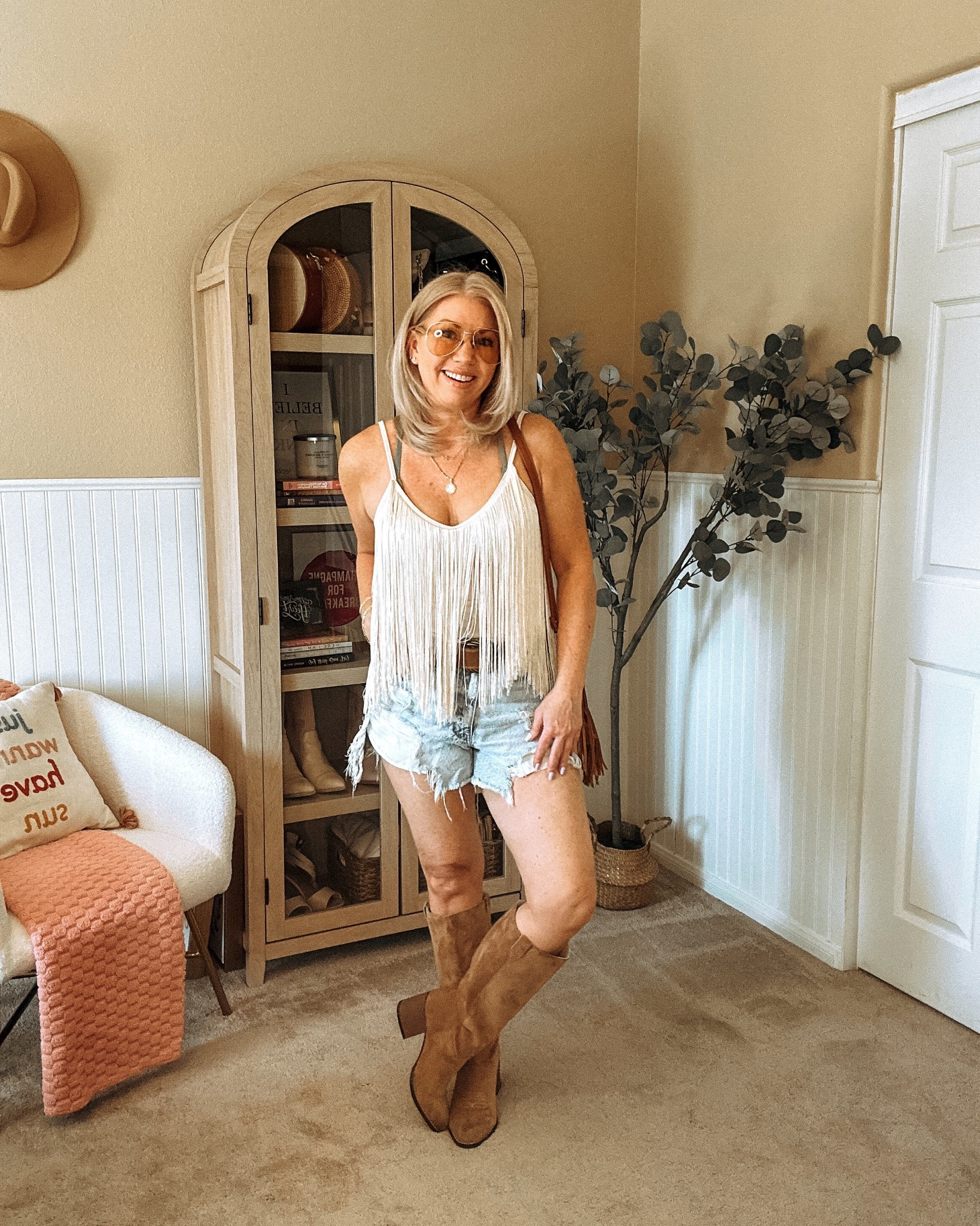 Coachella outfit inspo
Festival outfit idea
Fringe top

#LTKFestival
