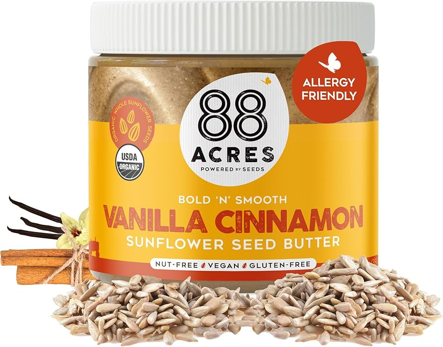 88 Acres Organic Sunflower Seed Butter | Vanilla Cinnamon | Keto-Friendly, Vegan, Gluten Free, Da... | Amazon (US)