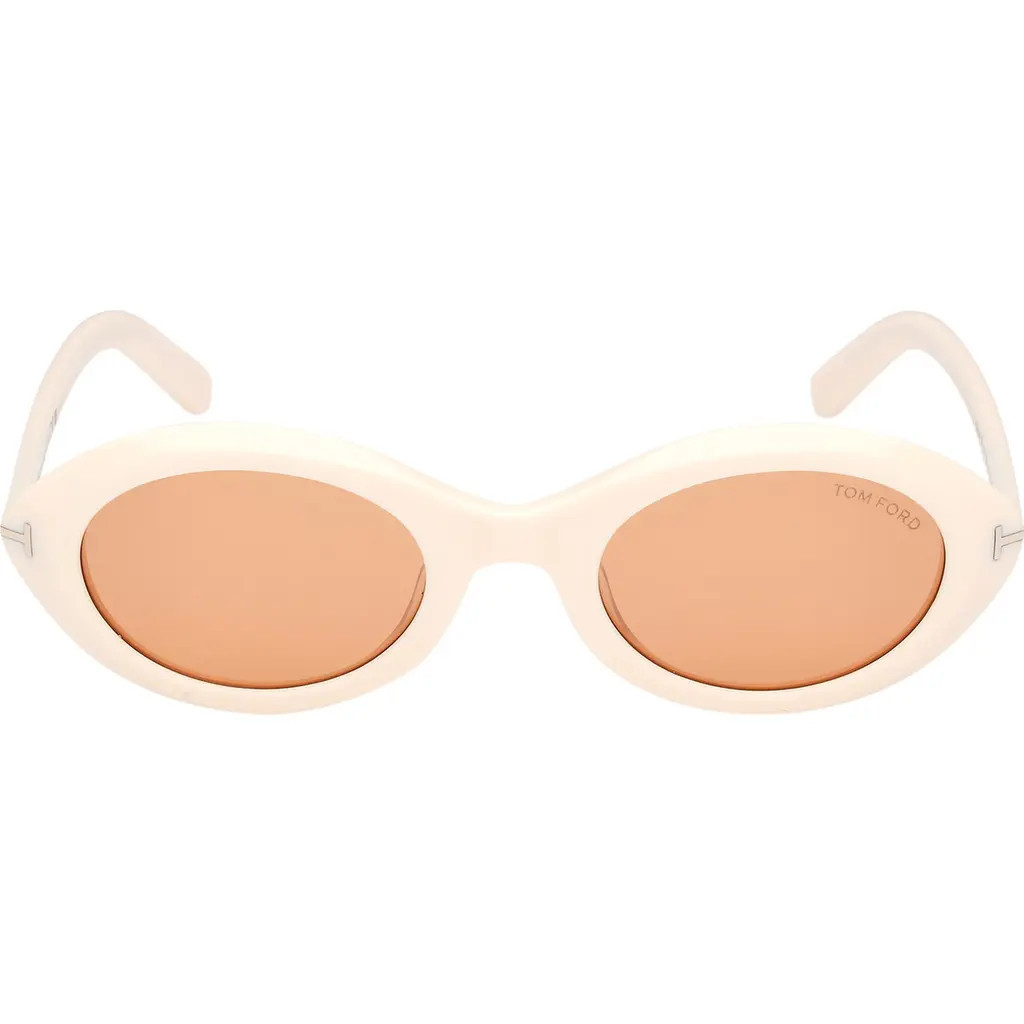 TOM FORD 51mm Oval Sunglasses in Ivory /Brown at Nordstrom Rack | Nordstrom Rack