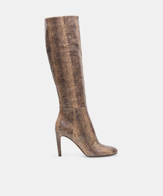Heyes Boots in Snake Tan Embossed Leather Size 8 By Dolce Vita | DolceVita.com