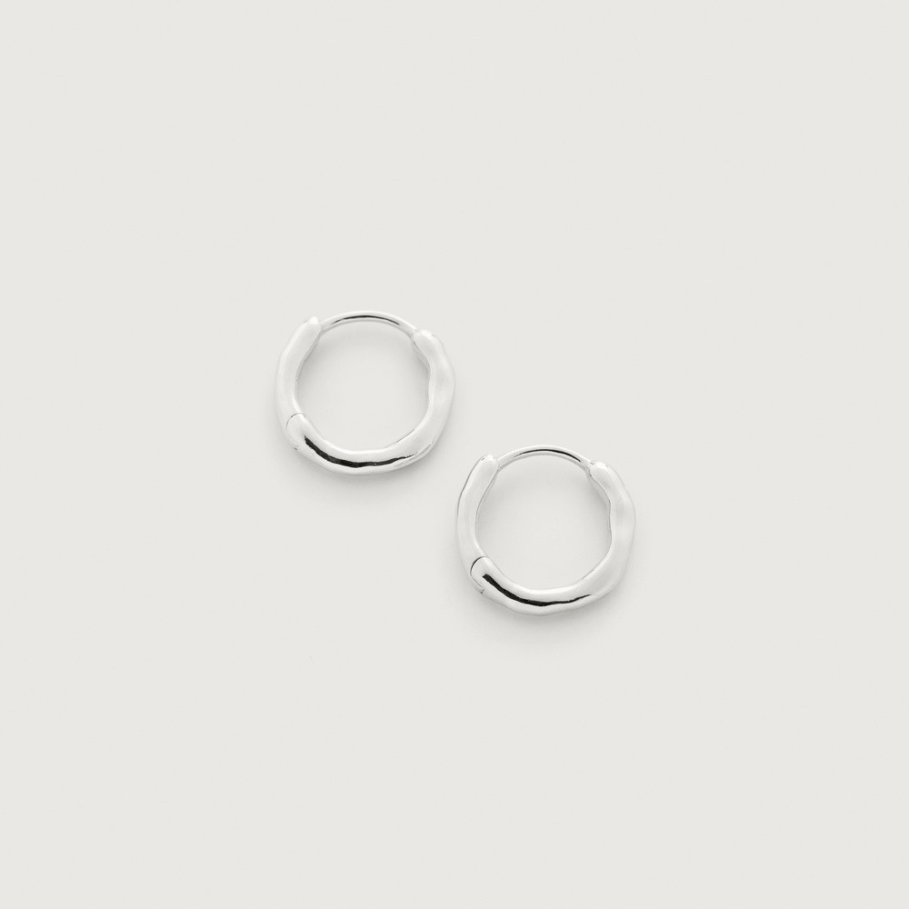 Sterling Silver Siren Muse Huggie Earrings | Monica Vinader (Global)