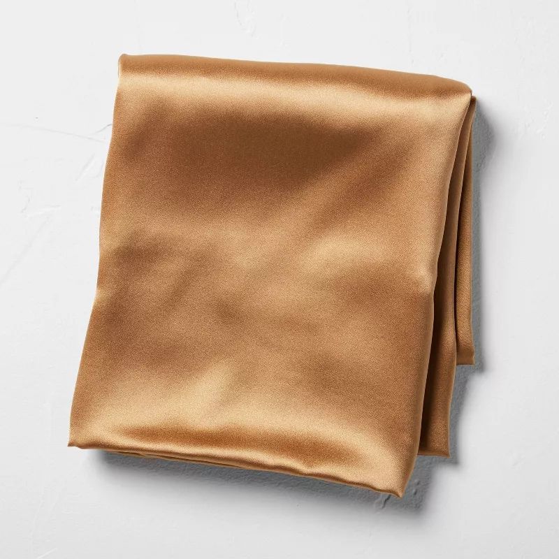 Standard Solid Silk Pillowcase Warm Brown - Casaluna&#8482; | Target