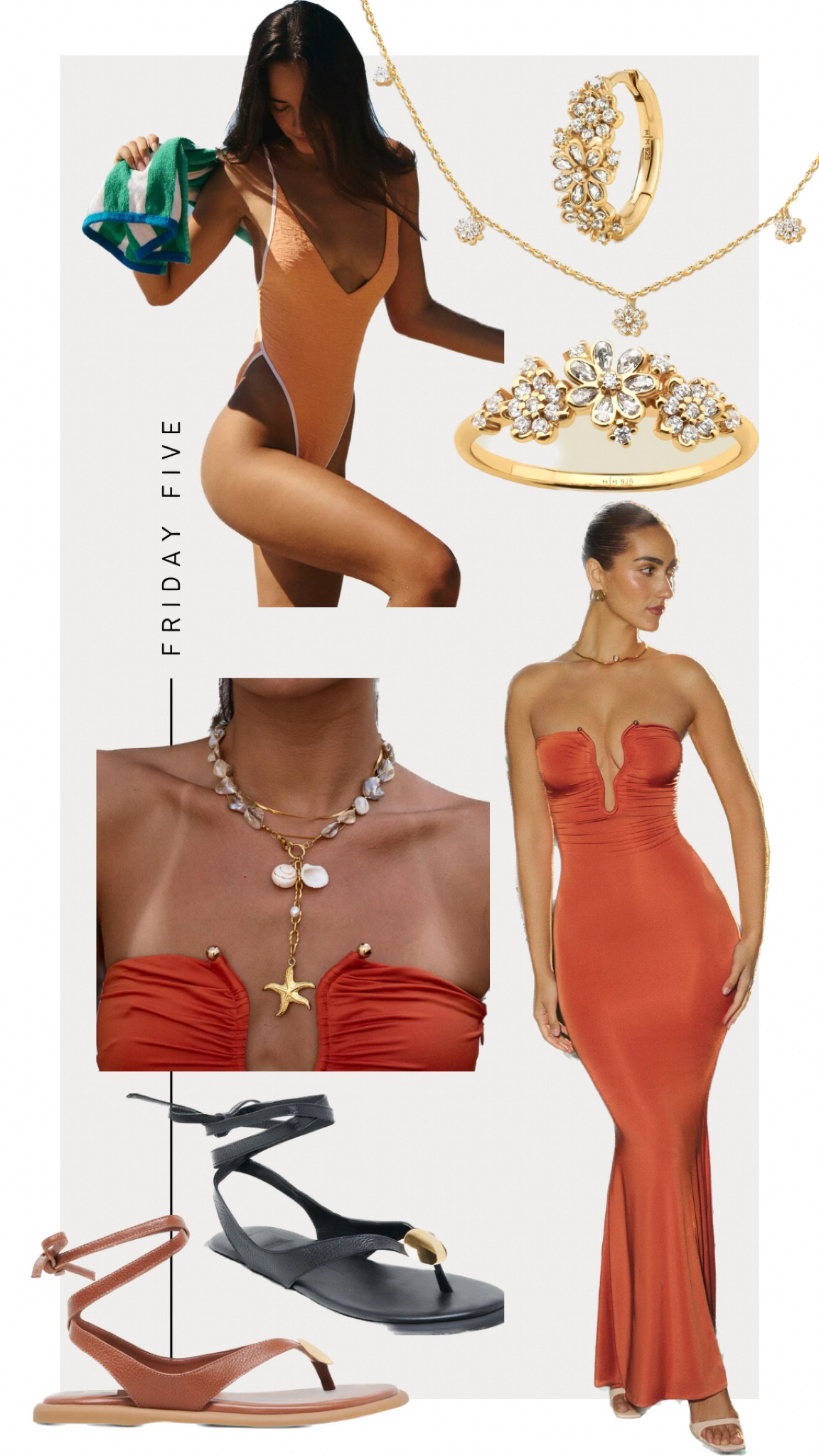 Friday Five: 3-14-25
Shop My Wishlist! 

1. Free-est Amber One Piece Swimsuit from Free People 
2. Dolce Vita Judy Sandal
3. Alco Jewelry Cove Necklace
4. Oh Polly Burnt Orange Maxi Dress
5. Made by Mary Flower Luxe Collection - Code: Kristin10 

#LTKShoeCrush #LTKStyleTip #LTKSwim