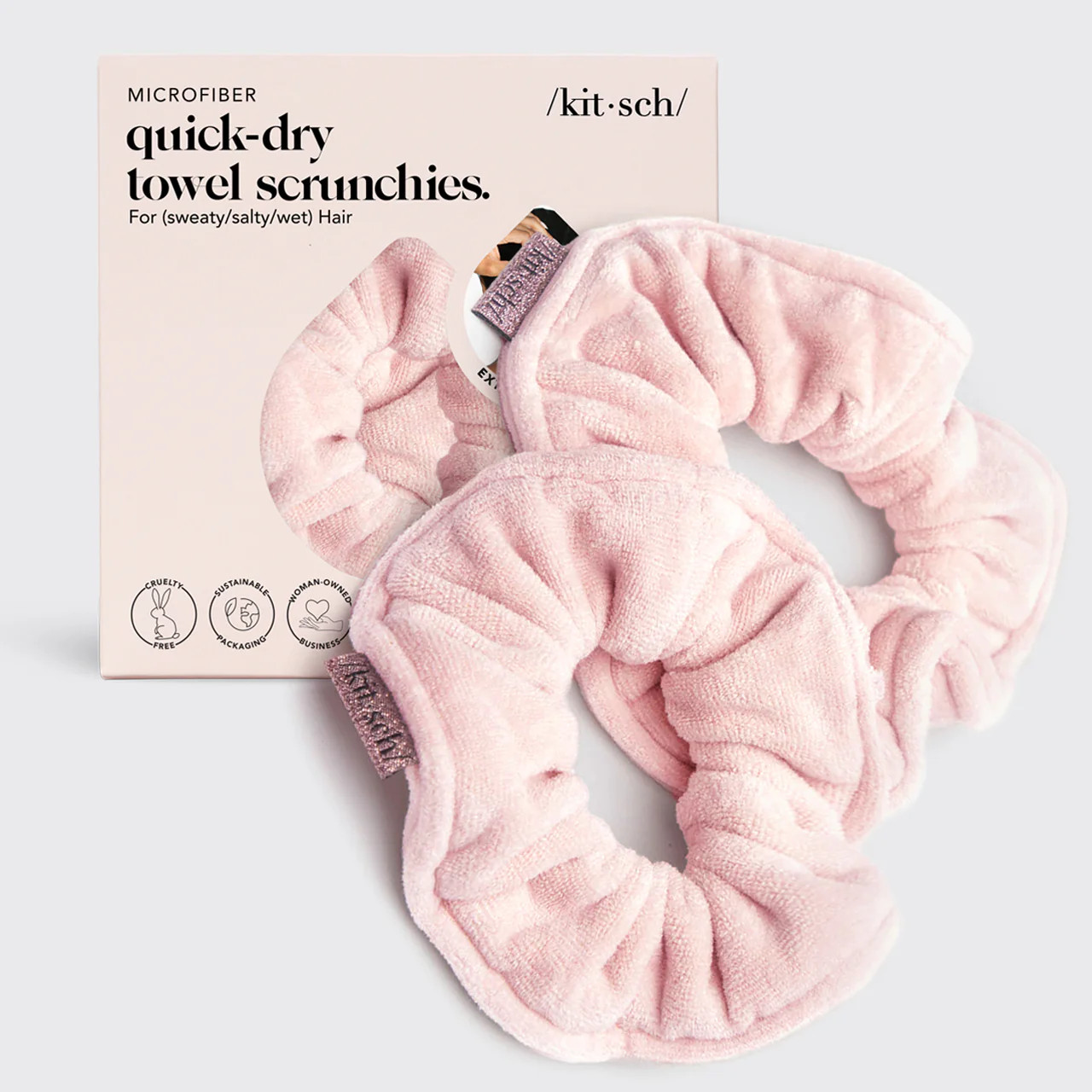 Patented Microfiber Towel Scrunchies - Blush | Kitsch