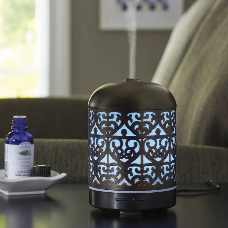 Better Homes & Gardens Cool Mist Ultrasonic Aroma Diffuser, Moroccan Scroll, 100 mL | Walmart (US)