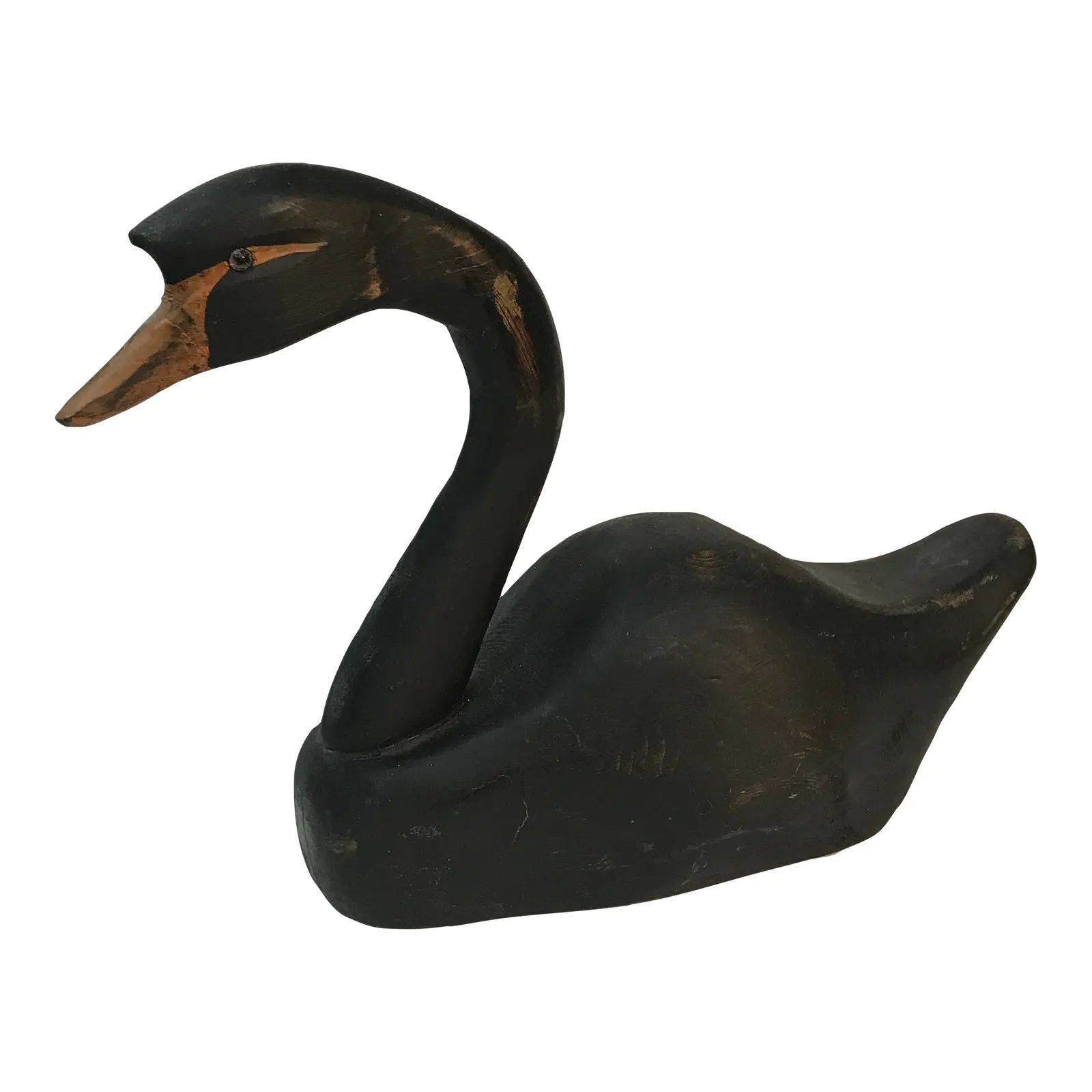 1990s Black Wood Swan | Chairish