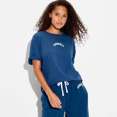 Women's Unwell Oversized Short Sleeve Graphic T-Shirt - Blue L | Target