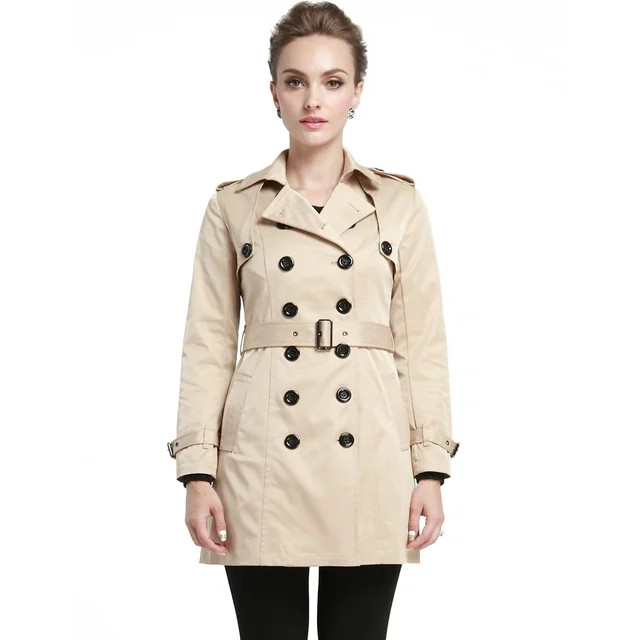 Camii Mia Women's Double Breasted Trenchcoat Windbreaker Coat Outwear | Walmart (US)