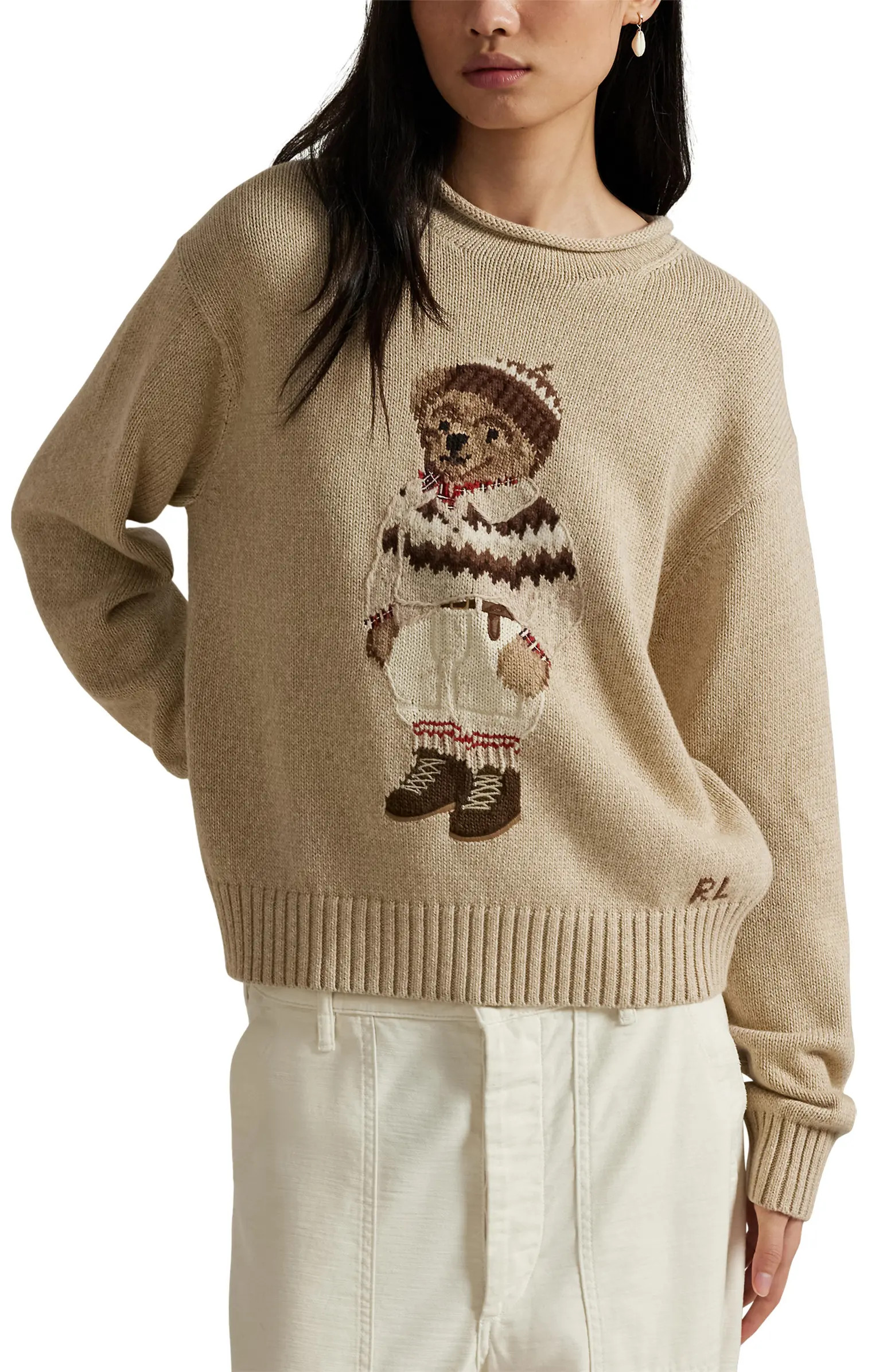 Polo Bear Rolled Neck Cotton Sweater | Nordstrom