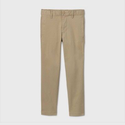 Boys' Flat Front Stretch Uniform Straight Fit Pants - Cat & Jack™ Khaki | Target