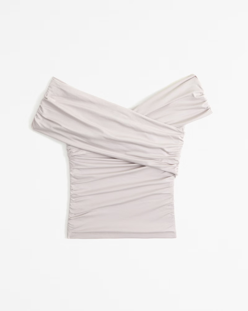 Women's Off-The-Shoulder Ruched Wrap Top | Women's 20% Off Select Styles | Abercrombie.com | Abercrombie & Fitch (US)