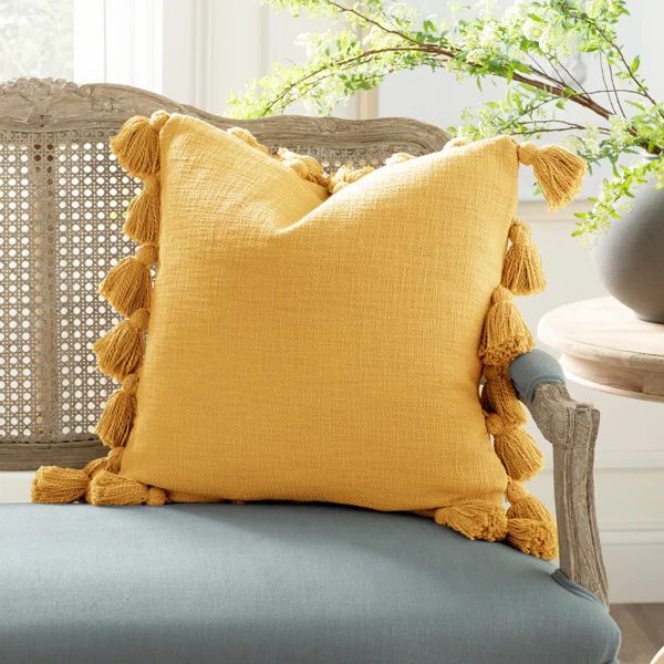 Interlude Luxurious Square Cotton Pillow Cover and Insert | Wayfair North America