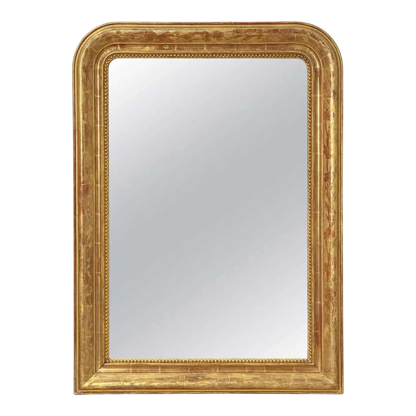 Large Louis Philippe Arch Top Gilt Mirror From France | Chairish