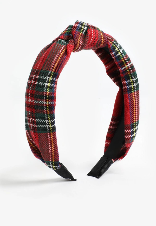 Holiday Plaid Knotted Headband | Maurices