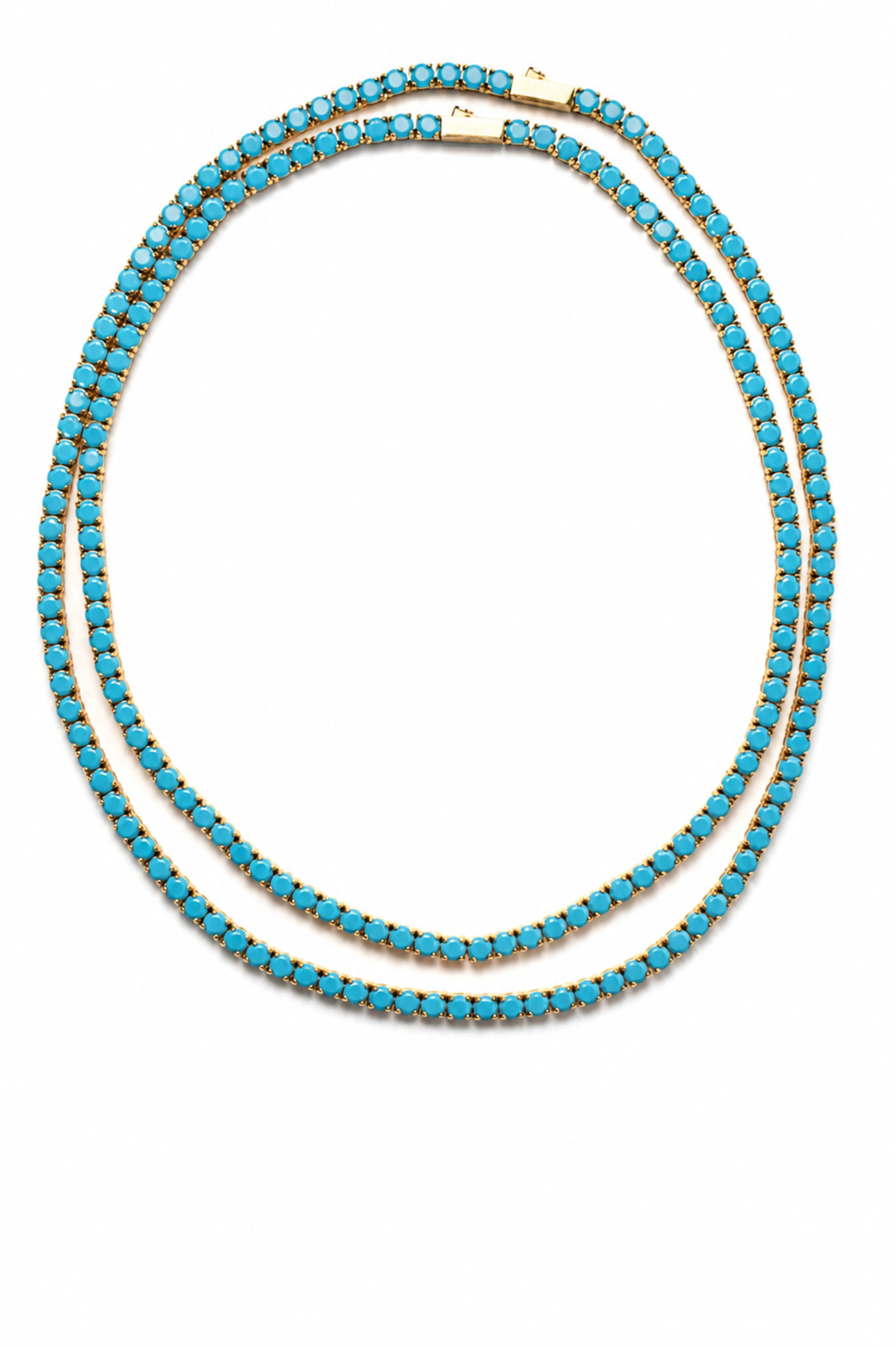 Odette 4MM Turquoise 316L Stainless Steel Gold Necklace | KC Chic Designs
