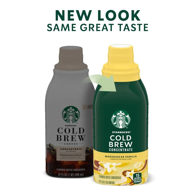 Starbucks Madagascar Vanilla Naturally Flavored, Bottled Cold Brew Coffee Concentrate Drink, 32 o... | Walmart (US)