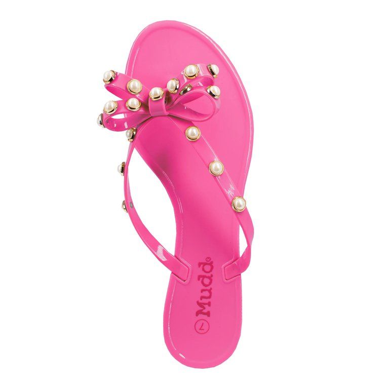 Mudd Women's Pearlescent Beads Jelly Flip Flop Sandals | Walmart (US)