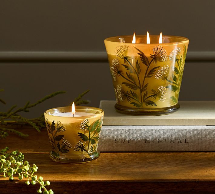 Yellow Floral Candle - Citrus Herb | Pottery Barn (US)