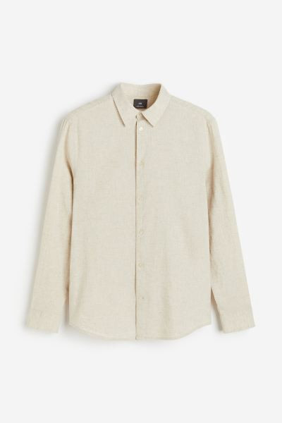 Regular Fit Linen-blend shirt | H&M (UK, MY, IN, SG, PH, TW, HK)