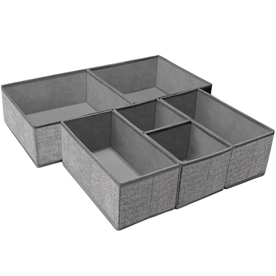 Criusia Foldable Underwear Drawer Organizer, Closet Dividers, Storage Box for Clothes, Socks (6 B... | Amazon (US)