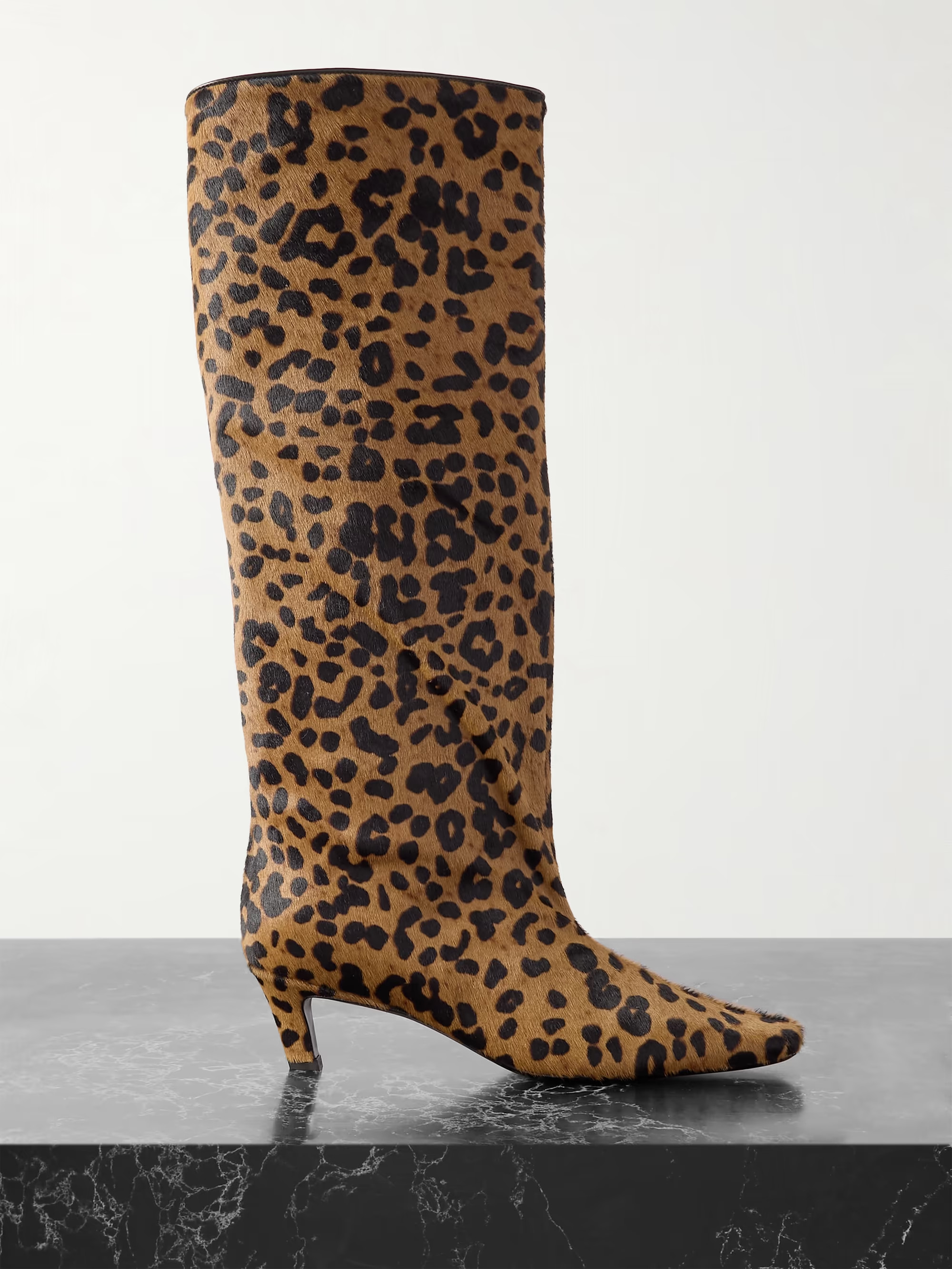 The Wide Shaft leopard-print calf hair knee boots | NET-A-PORTER (UK & EU)