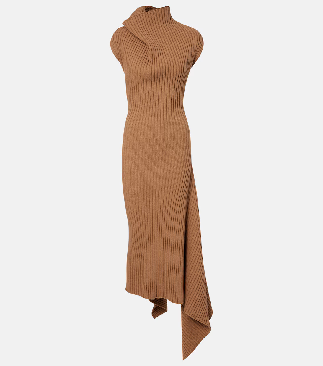 Draped ribbed-knit wool-blend maxi dress | Mytheresa (INTL)