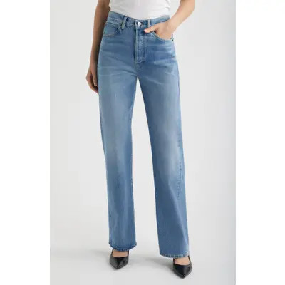 FRAME The Vertical High Waist Relaxed Straight Leg Jeans in Static at Nordstrom, Size 25 | Nordstrom