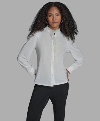Long Sleeve Ruffle Blouse | Macy's
