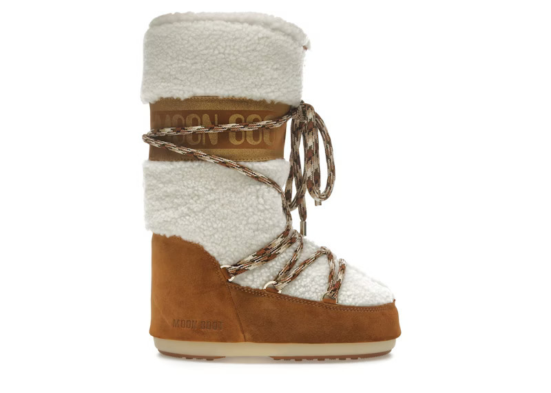 Moon Boot Icon Shearling Boot Sneakers in Whisky Blue/Off White | StockX